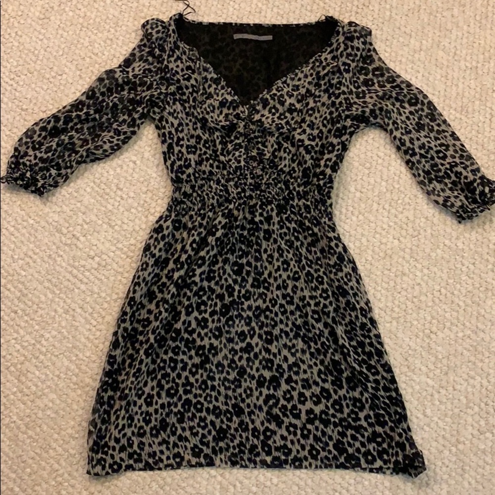 Zara leopard print chiffon dress